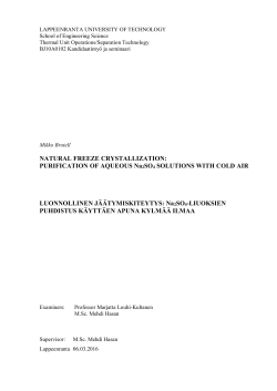 NATURAL FREEZE CRYSTALLIZATION