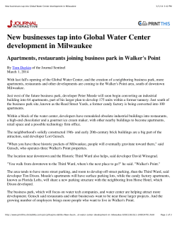 New businesses tap into Global Water Center