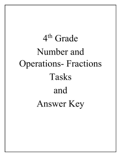Number and Operations - Fractions Tasks
