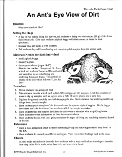 An Ant`s Eye View of Dirt - Stephensen Elementary School