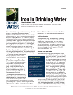 PNW 589 Iron in Drinking Water - College of Agricultural and Life