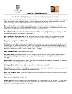 Essential E-Mail Etiquette