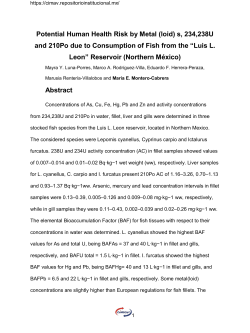 Potential Human Health Risk by Metal (loid)