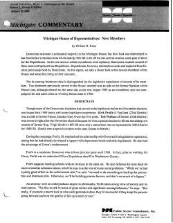 Michigan House of Representatives: New Members