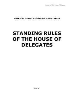 standing rules of the house of delegates