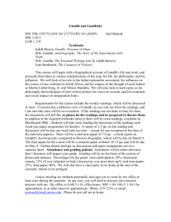 Gandhi and Gandhism HIS 350L (39375)/ANS 361 (31735)/RS 341