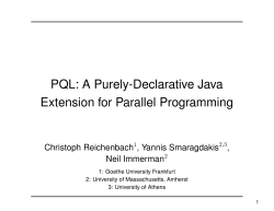 PQL: A Purely-Declarative Java Extension for Parallel Programming