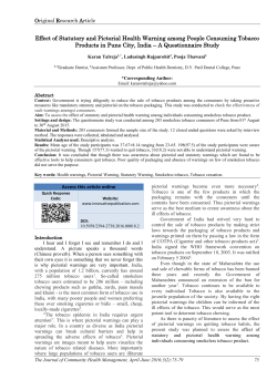 Effect of Statutory and Pictorial Health Warning among People