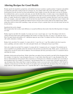 Altering Recipes for Good Health - K