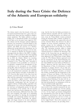 Italy during the Suez Crisis: the Defence of the