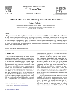 The Bayh&ndash;Dole Act and university research and development
