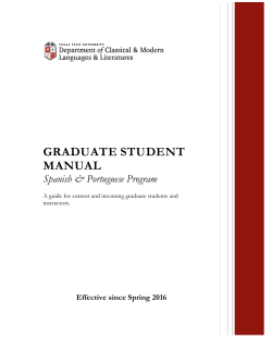 CMLL Spanish Graduate Manual - Texas Tech University Departments