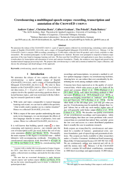 Crowdsourcing a multilingual speech corpus: recording