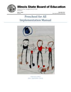 Illinois Preschool For All Implementation Manual (Rev. Sept. 2016)