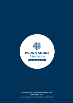 PSA Awards 2009 - The Political Studies Association