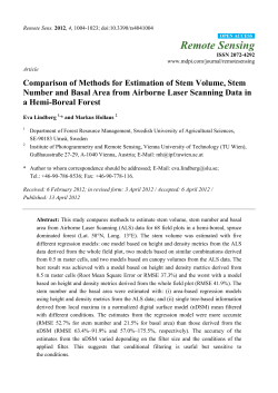Comparison of Methods for Estimation of Stem Volume, Stem