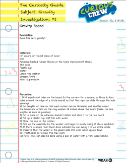 The Curiosity Guide Subject: Gravity Investigation: 01 Gravity Board