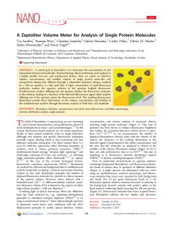 A Zeptoliter Volume Meter for Analysis of Single Protein Molecules