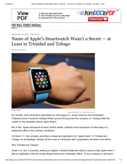 Name of Apple`s Smartwatch Wasn`t a Secret &mdash; at Least in Trinidad