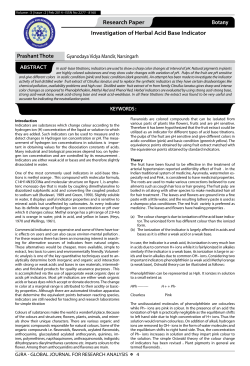 Investigation of Herbal Acid Base Indicator