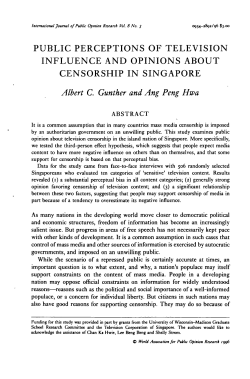 public perceptions of television influence and opinions about