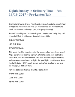 Eighth Sunday In Ordinary Time &ndash; Feb. 18/19, 2017 &ndash; Pre