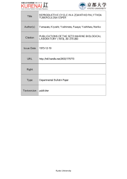 Title REPRODUCTIVE CYCLE IN A ZOANTHID PALYTHOA