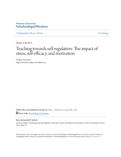 Teaching towards self-regulation: The impact of stress, self
