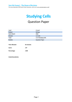 Studying Cells - SAVE MY EXAMS!