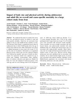Impact of body size and physical activity during adolescence and