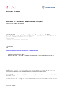 University of Groningen Atmospheric NH3 deposition, S and
