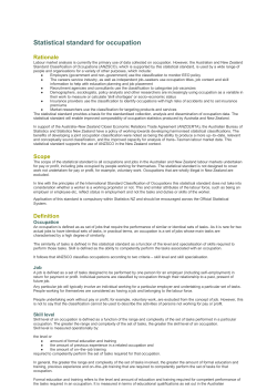 Statistical Standard for Occupation