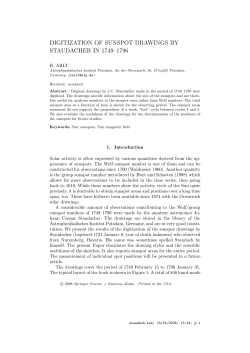 digitization of sunspot drawings by staudacher in