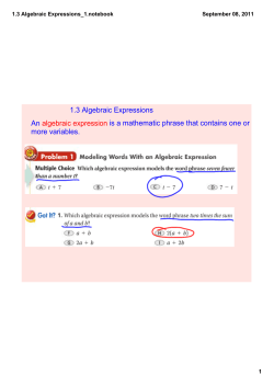 1.3 Algebraic Expressions