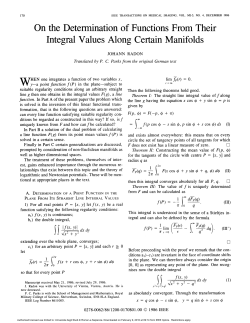 On the Determination of Functions From Their