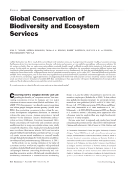 Global Conservation of Biodiversity and Ecosystem Services