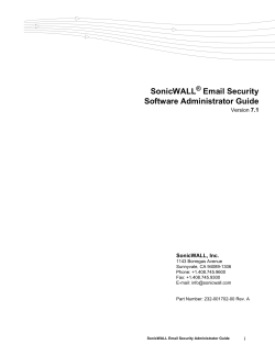 SonicWALL Email Security Software Administrator