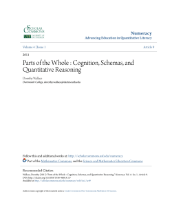 Cognition, Schemas, and Quantitative Reasoning