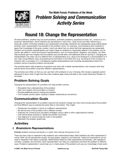 Activity Series - The Math Forum @ Drexel