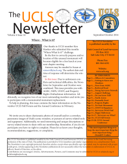 October 2016 Newsletter - Utah Council of Land Surveyors