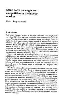 Some notes on wages and competition in the labour market Enrico