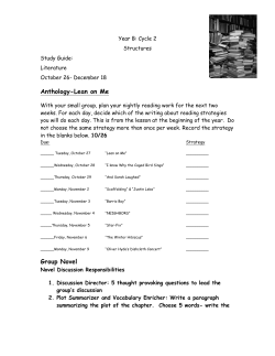 Anthology-Lean on Me Group Novel
