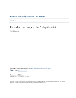 Extending the Scope of the Antiquities Act