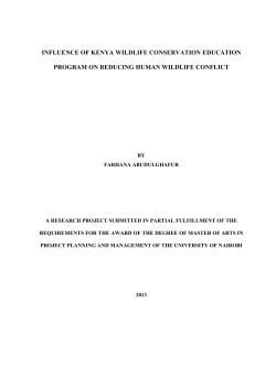 Influence of Kenya wildlife conservation education