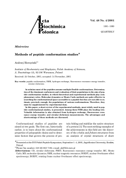 Methods of peptide conformation studies*