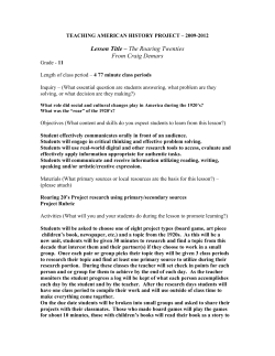 The Roaring Twenties - Teaching American History