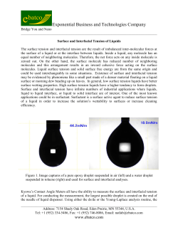 Surface and Interfacial Tension of Liquids