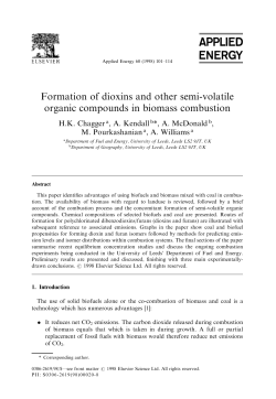 Formation of dioxins and other semi