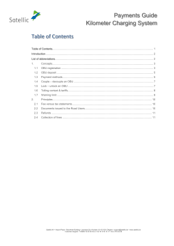 Payments Guide Kilometer Charging System Table of