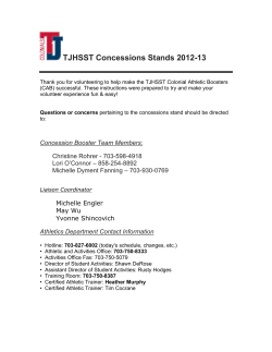 Concessions Stands General Instructions